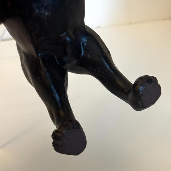 American English French Pug Dog with Golden Crown 9" Tall Dark Brown Resin Figur - Picture 11 of 15